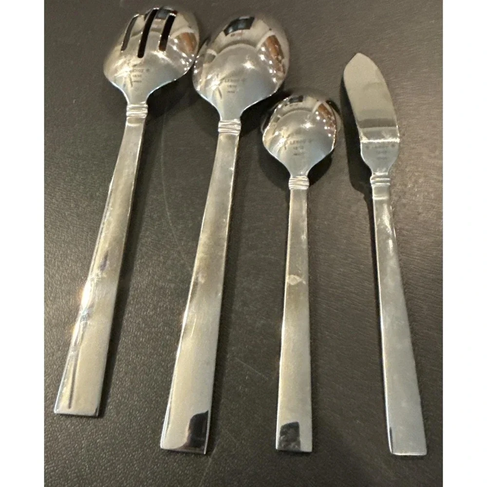 Lenox Regalia Serving Set Spoon Sugar Butter Knife Set Of‎ 4 Stainless Steel